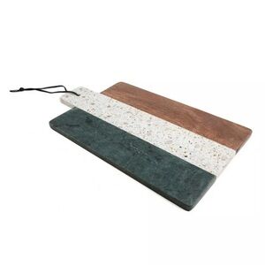 Thirstystone Rectangle Black Marble/White Terrazzo/Acacia Wood Paddle Board